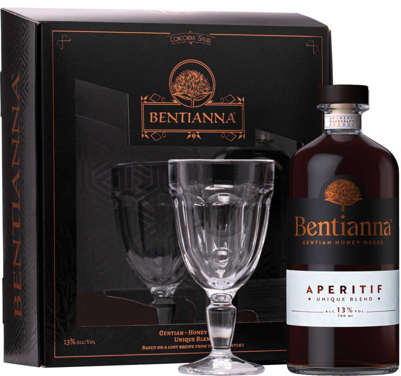 Bentianna Aperitif + pohár 13% 0,7l (darèekové balenie 1 pohár)