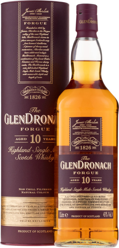 GlenDronach Forgue 10 roèná 1l 43% (darèekové balenie kazeta)