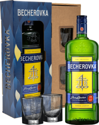 Becherovka + 2 pohre 38% 0,7l (darekov balenie 2 pohre)