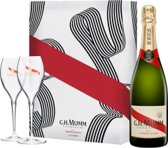 G.H. Mumm Cordon Rouge Brut + 2 pohre 12,5% 0,75l (darekov balenie 2 pohre)