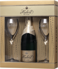 Hubert De Luxe + 2 pohre - pokoden obal 7% 0,75l (darekov balenie 2 pohre)