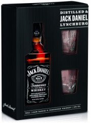 Jack Daniel's s 2 pohrmi - krabika 40% 0,7l (darekov balenie 2 pohre)