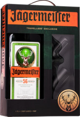 Jgermeister 1,75l + 2 pohre + pumpa 35% (darekov balenie 2 pohre)