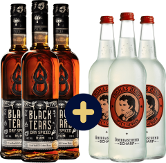 Set 3x Black Tears Dry Spiced Rum + 3x Thomas Henry Ginger Beer 0,75l zadarmo (set 3 x 0.7 l, 3 x 0.75 l)