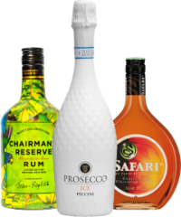 Set Chairman's Original Parrot + Licor Safari + Piccini Ice Demi-sec (set 1 x 0.7 l, 1 x 0.7 l, 1 x 0.75 l)