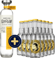 Set GinRaw Gastronomic Gin +  4 pack Thomas Henry Tonic Water Zadarmo (set 1 x 0.7 l, 1 x 0.8 l)