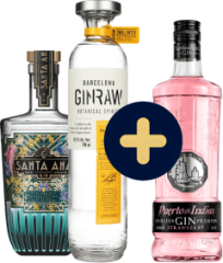 Set Santa Ana Gin + GinRaw Gastronomic + Puerto de Indias Strawberry zadarmo (set 1 x 0.7 l, 1 x 0.7 l, 1 x 0.7 l)