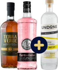 Set Terra Verde XO + Puerto de Indias Strawberry + Undone No.2 Not Gin zadarmo (set 1 x 0.7 l, 1 x 0.7 l, 1 x 0.7 l)