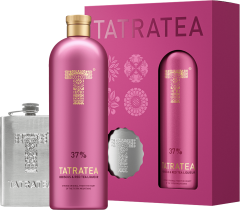 Tatratea dar�ekov� set Hibiscus & Red s ploska�kou 37% 0,7l (dar�ekov� balenie kazeta)