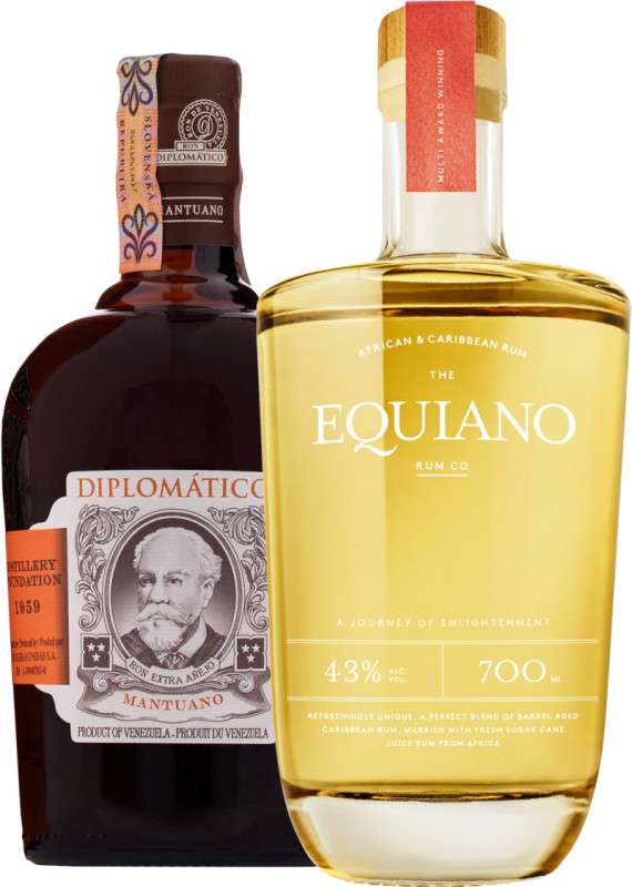 Set Diplomático Mantuano + Equiano Light Rum (set 1 x 0.7 l, 1 x 0.7 l)