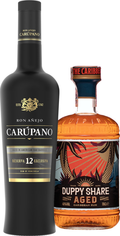 Set The Duppy Share Aged Caribbean Rum + Carúpano Reserva Exclusiva 12 (set 1 x 0.7 l, 1 x 0.7 l)