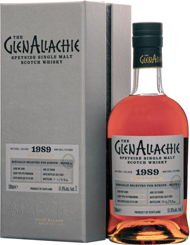 The GlenAllachie 32 ron Pedro Ximnez Puncheon Single Cask 1989 51,6% 0,7l