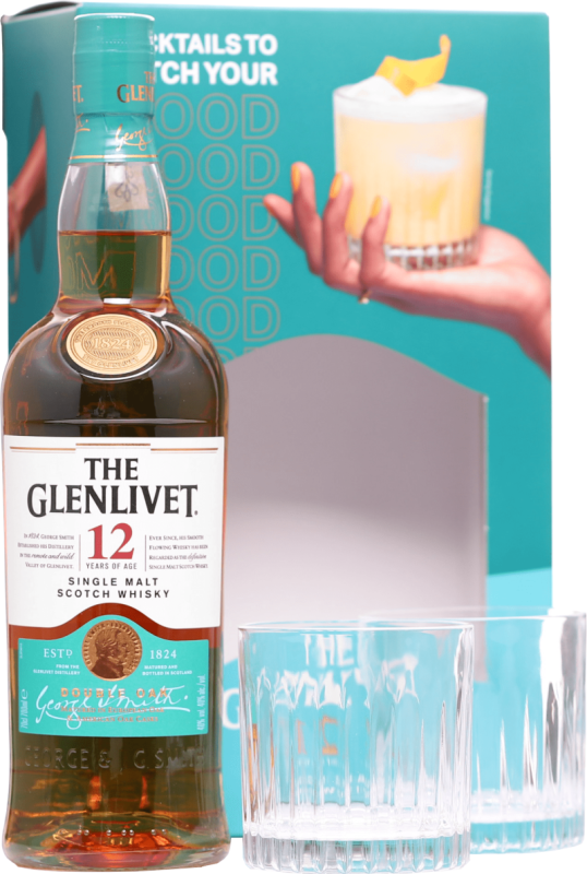 The Glenlivet 12 roèná Single Malt + 2 poháre 40% 0,7l (darèekové balenie 2 poháre)